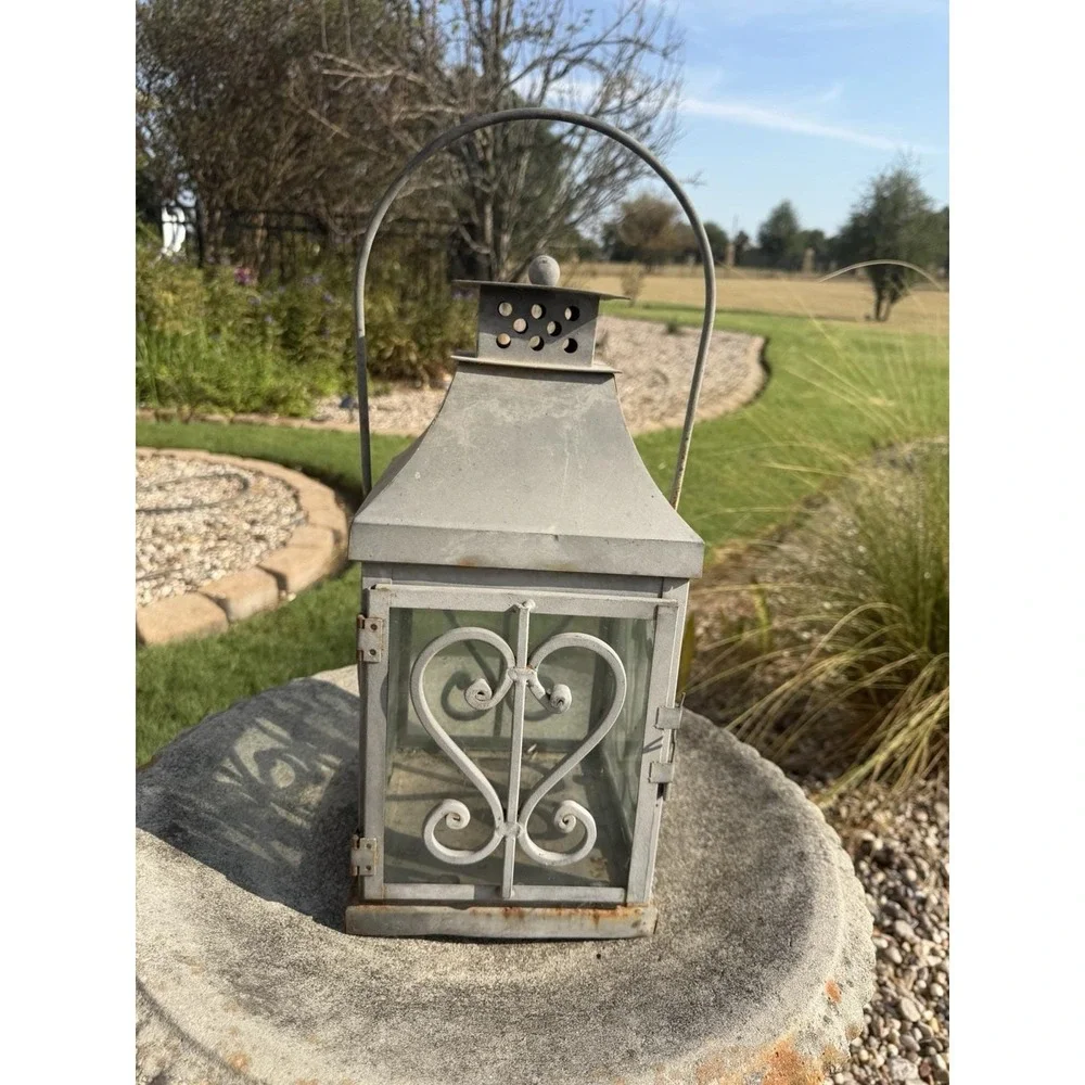 Heavy Metal Glass Lantern 16